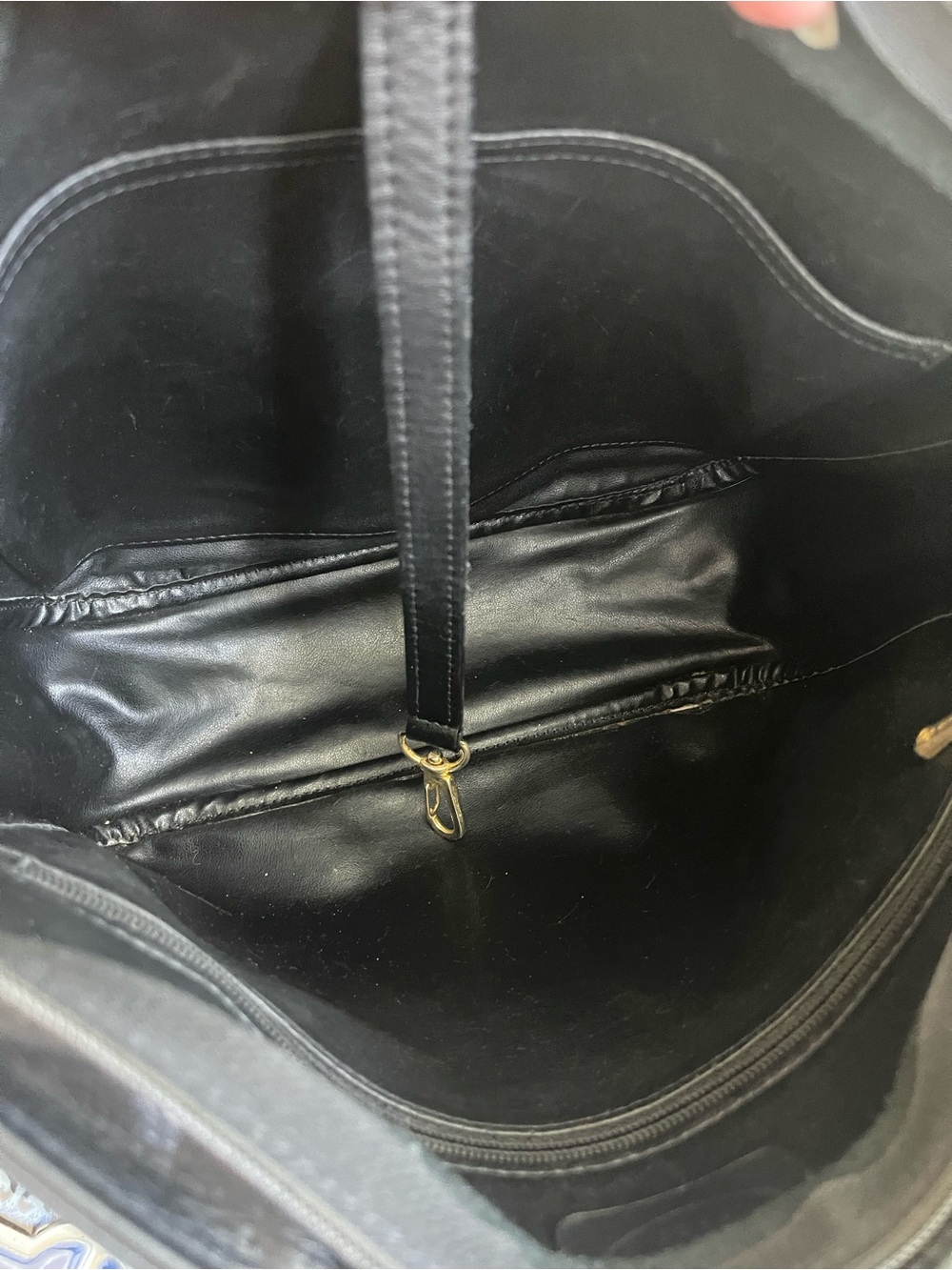 Longchamp Black Leather Messenger Bag - Picture 10 of 12
